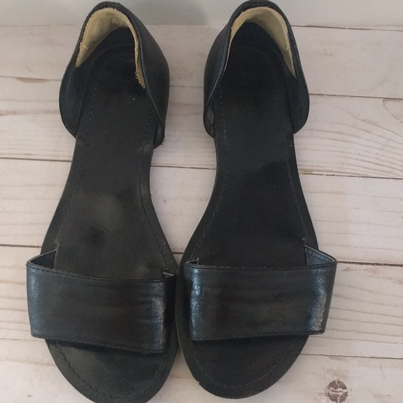 Black real leather sandals - Picture 2 of 10